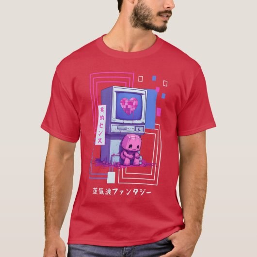 Kawaii Japanese Retro 90s Nostalgia Vaporwave Retr T-shirt (Voorkant)