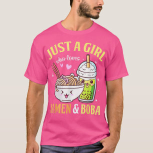 Kawaii Japanner Anime Just Girl houdt van Ramen Bo T-shirt