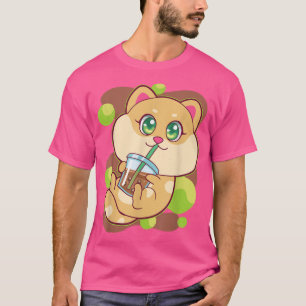 Kawaii Japans Anime Cat Bubble Tea Kat Lover S T-shirt