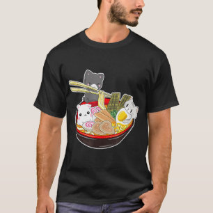 Kawaii Japans Anime Cat Hoodie Bowl Ramen Noodle T-shirt