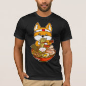 Kawaii japans anime shiba inu ramen t-shirt (Voorkant)