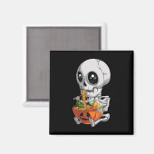 Kawaii Japans Anime Skeleton Halloween Ramen Foo Magneet (Voorkant / Achterkant)
