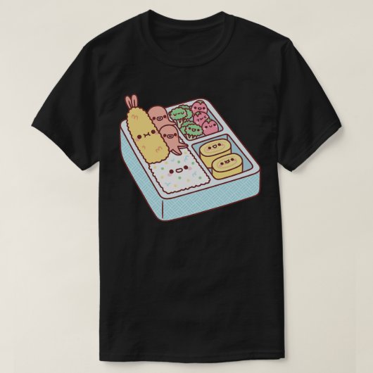 Kawaii Japans Bento Box Tempura garnaal T-shirt (Design voorkant)