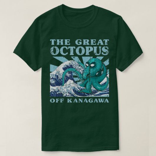 Kawaii Japans Great Wave Great Octopus Cute Japa T-shirt (Design voorkant)