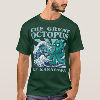 Kawaii Japans Great Wave Great Octopus Cute Japa T-shirt
