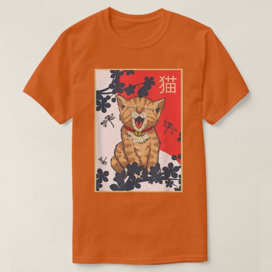 Kawaii Japans Kat Anime Japan minnaar T-shirt (Design voorkant)