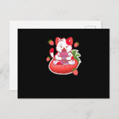 Kawaii Japans kat melk Briefkaart (Voorkant / Achterkant)