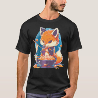 Kawaii Japans Rode Vos Ramen Noodles Anime T-shirt