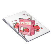 Kawaii Japans Strawberry Juice Box Notitieboek (Rechterzijde)