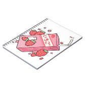 Kawaii Japans Strawberry Juice Box Notitieboek (Linkerzijde)