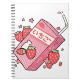 Kawaii Japans Strawberry Juice Box Notitieboek (Voorkant)