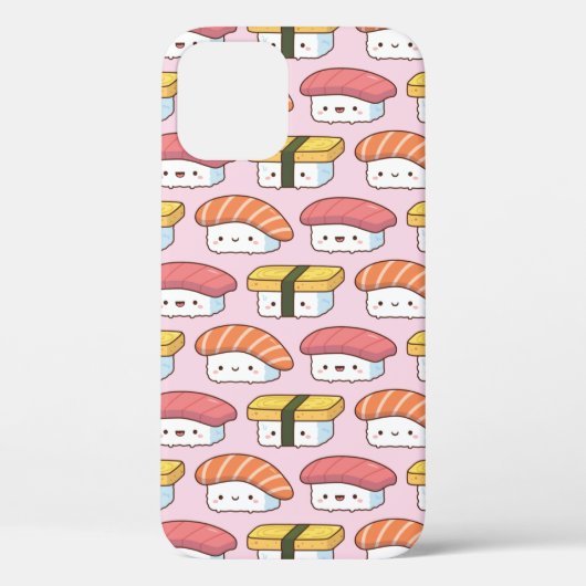 Kawaii Japans Sushi Food Doodle Pattern Roze Case-Mate iPhone Case (Achterkant)