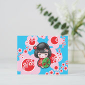Kawaii Japanse dollar Briefkaart (Staand voorkant)