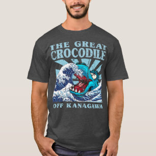 Kawaii Japanse Great Wave Great Crocodile Cute Ja T-shirt