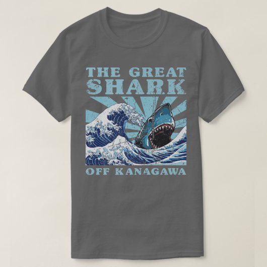 Kawaii Japanse Great Wave Great Shark Cute Japan T-shirt (Design voorkant)