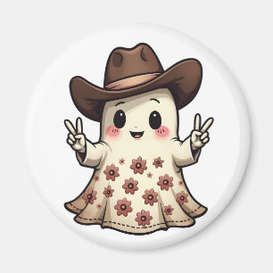 Kawaii Japanse Pastel Cowboy Ghost Halloween Magneet