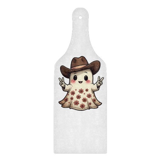 Kawaii Japanse Pastel Cowboy Ghost Halloween Snijplank (Voorkant)