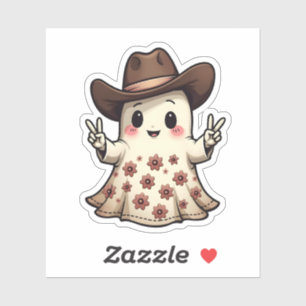 Kawaii Japanse Pastel Cowboy Ghost Halloween Sticker