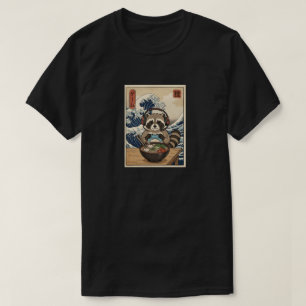 kawaii Japanse ramen Wasbeer retro gamen T-shirt