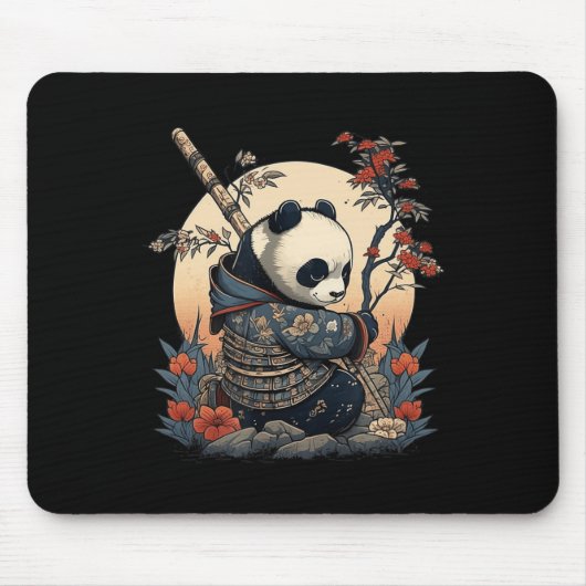 Kawaii Japanse stijl Samurai Anime Panda Muismat (Voorkant)