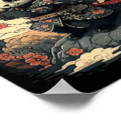 Kawaii Japanse stijl Samurai Anime Panda Poster (Hoek)