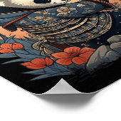 Kawaii Japanse stijl Samurai Anime Panda Poster (Hoek)