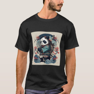 Kawaii Japanse stijl Samurai Anime Panda T-shirt