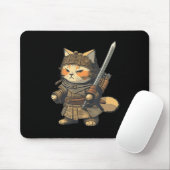 Kawaii Japanse stijl Samurai Cat Anime Muismat (Met muis)