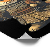 Kawaii Japanse stijl Samurai Cat Anime Poster (Hoek)