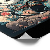 Kawaii Japanse stijl Samurai Cat Kitten Anime Poster (Hoek)