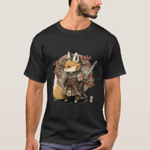 Kawaii Japanse Stijl Samurai Fox Anime T-shirt