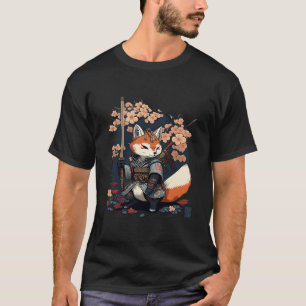 Kawaii Japanse Stijl Samurai Fox Anime T-shirt