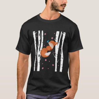 Kawaii Japanse Vos Kersenbloesem Sakura Witte Berk T-shirt