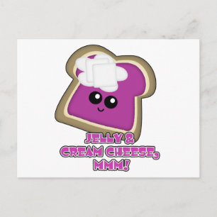 Kawaii Jelly en Cream Cheese Toast Briefkaart