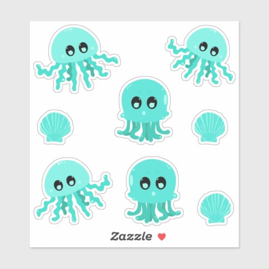 Kawaii Jellyfish Leuke Dierlijke Sticker Set (Vel)