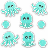Kawaii Jellyfish Leuke Dierlijke Sticker Set (Voorkant)