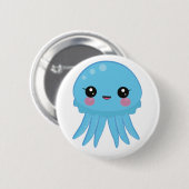 Kawaii Jellyfish Pin Badge Blue Ronde Button 5,7 Cm (Voorkant /achterkant)