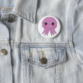Kawaii Jellyfish Pin Badge Paars Ronde Button 5,7 Cm (In situ)