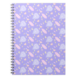 Kawaii Jewels Crystals Moons Stars Hearts Pastel Notitieboek