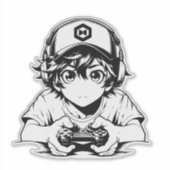 Kawaii Jongenssticker – Cute Design Sticker (Voorkant)