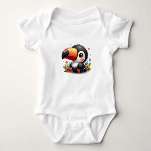 Kawaii Jungle Baby Toekan Kunst Romper (Voorkant)