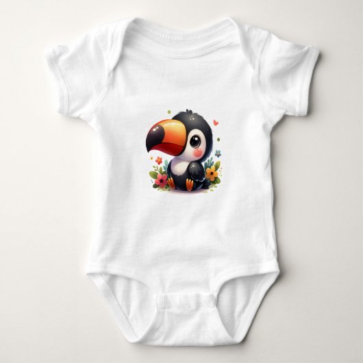 Kawaii Jungle Baby Toucan Art Romper (Voorkant)