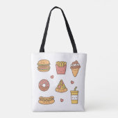 Kawaii Junk Food Girls Canvas tas (Achterkant)