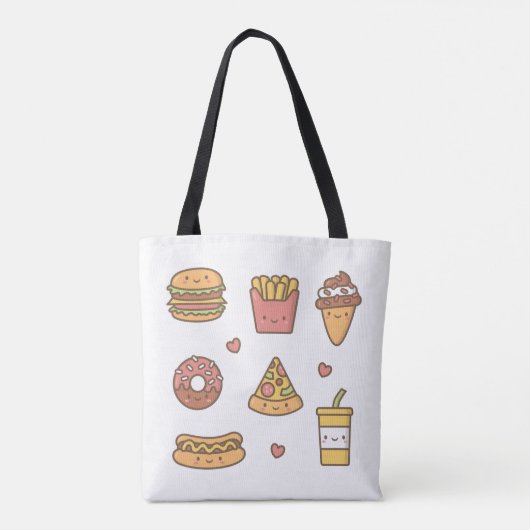 Kawaii Junk Food Girls Canvas tas (Achterkant)