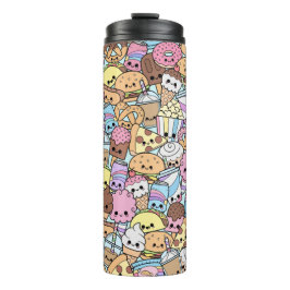 Kawaii Junk Food Munchies Pattern Thermosbeker