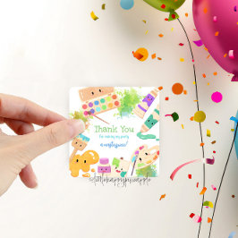 Kawaii jurk voor een rommelig kunstfeest dank je vierkante sticker