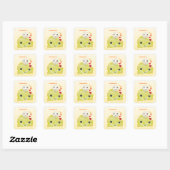 : Kawaii kaas & augurk Vierkante Sticker (Vel)