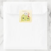 : Kawaii kaas & augurk Vierkante Sticker (Tas)