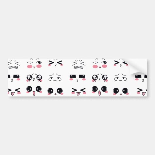 kawaii kaomoji bumpersticker (Voorkant)