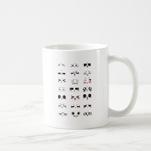kawaii kaomoji koffiemok (Rechts)